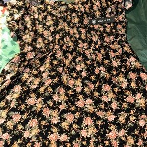 As U Wish Black Floral Mini Dress